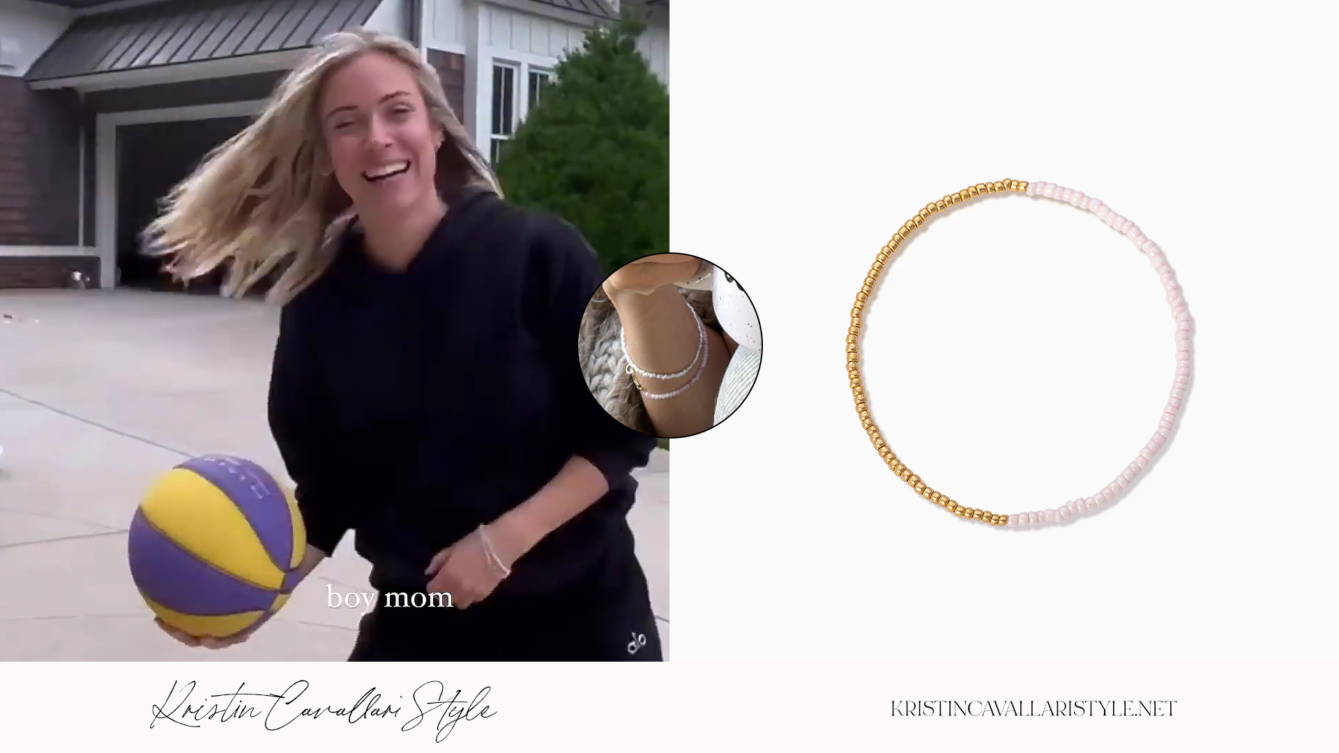 Kristin Cavallari Style - Uncommon James 'Flipside' Beaded Bracelet in Pink/White on Kristin Cavallari