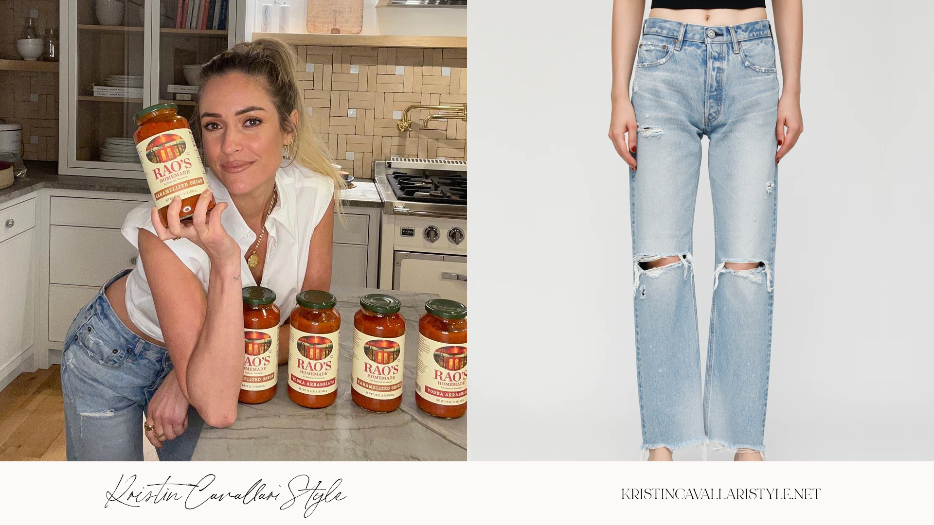 Kristin Cavallari Style - Moussy Vintage 'Odessa' Wide Straight Jeans in Light Blue on Kristin Cavallari