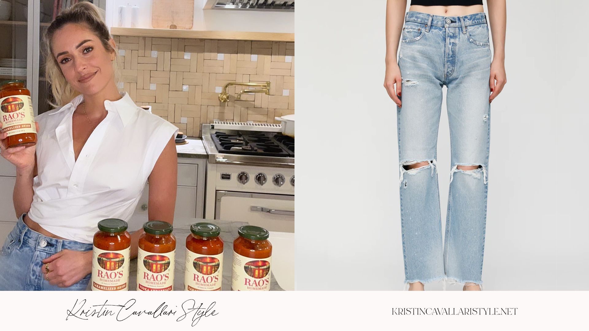 Kristin Cavallari Style - Moussy Vintage 'Odessa' Wide Straight Jeans in Light Blue on Kristin Cavallari