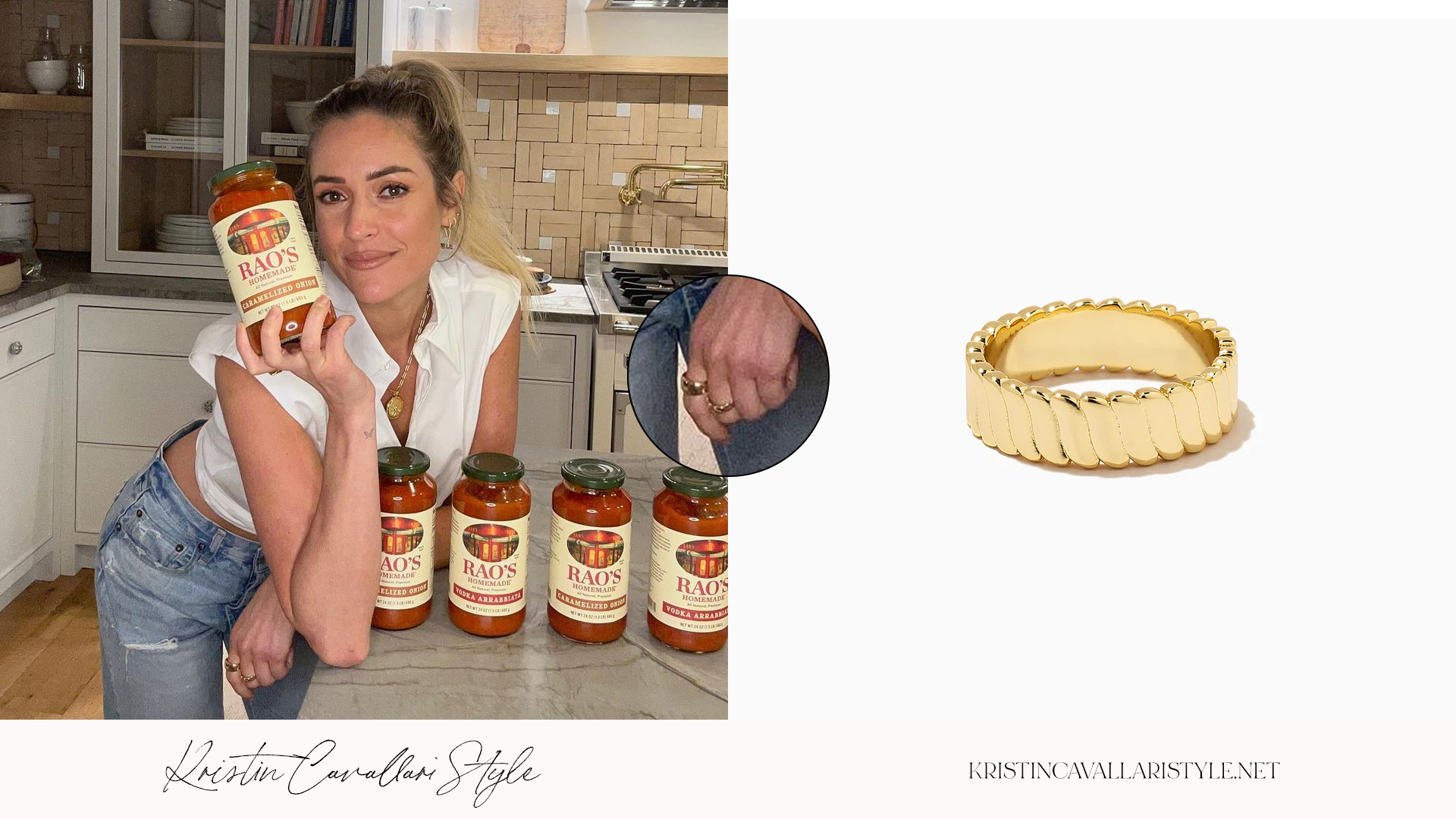 Kristin Cavallari Style - Uncommon James 'Textured' Ring in Gold on Kristin Cavallari