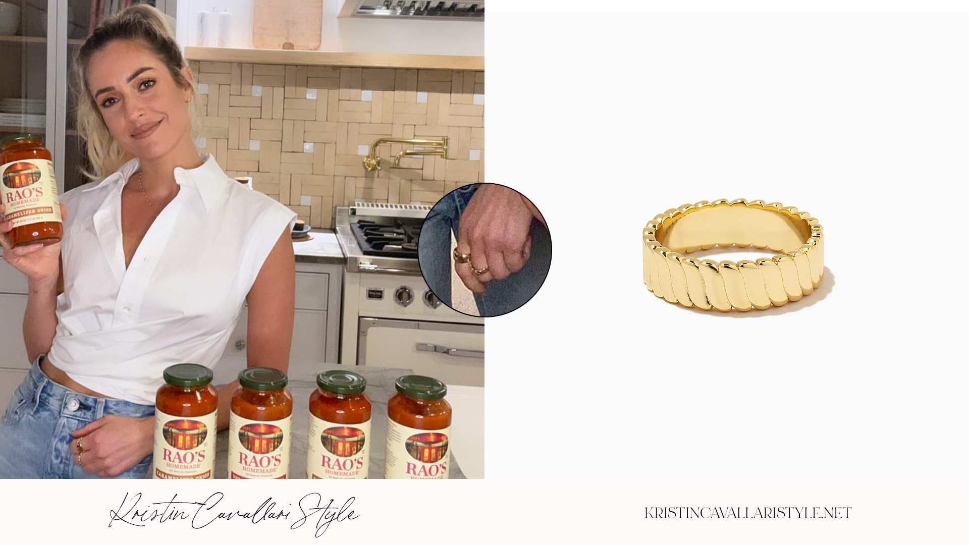 Kristin Cavallari Style - Uncommon James 'Textured' Ring in Gold on Kristin Cavallari