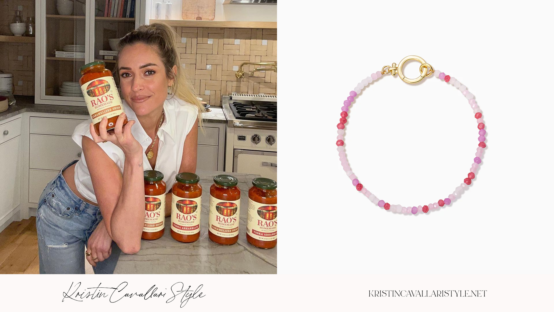 Kristin Cavallari Style - Uncommon James 'Coastal' Bracelet in Pink/White on Kristin Cavallari