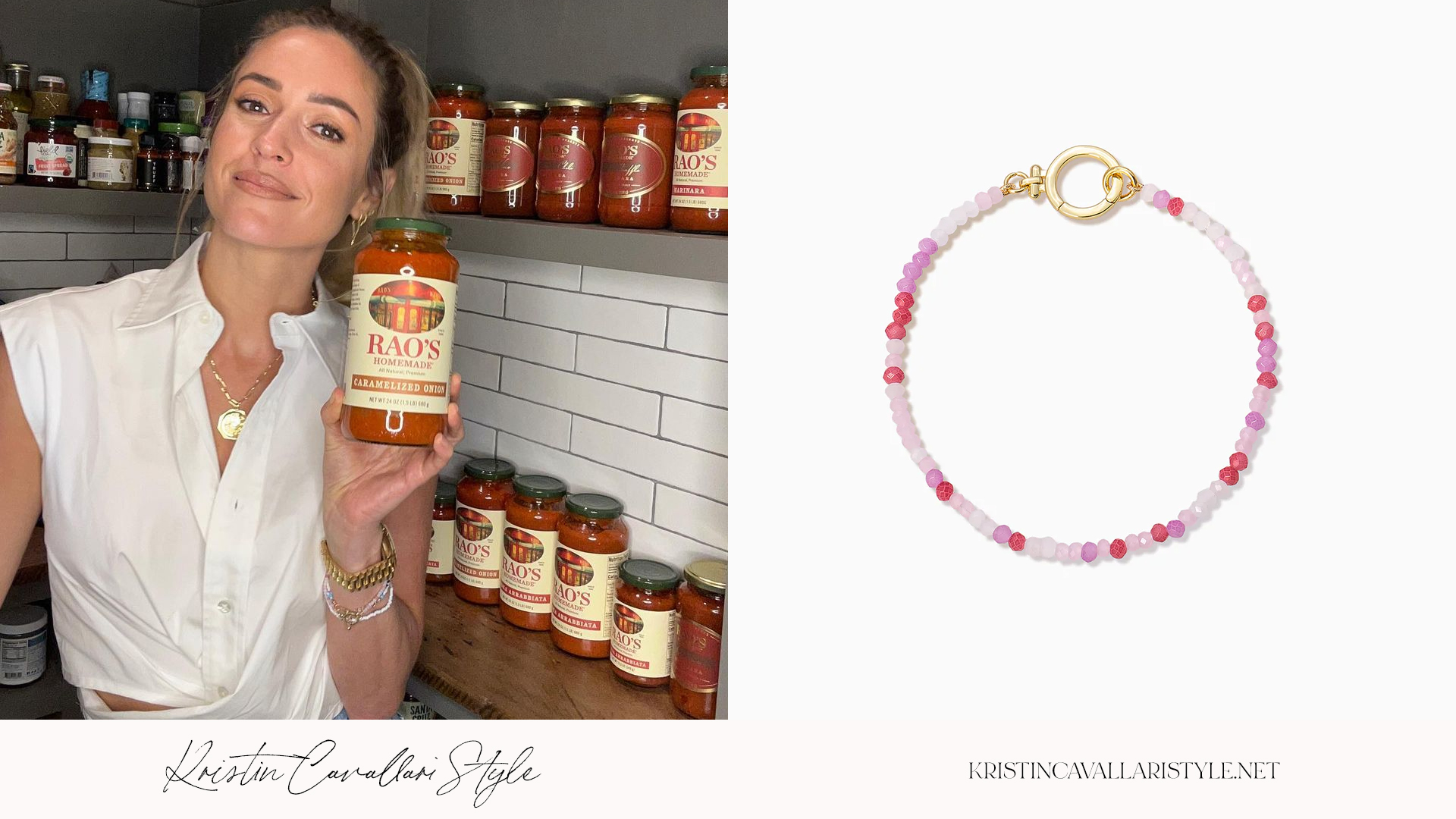 Kristin Cavallari Style - Uncommon James 'Coastal' Bracelet in Pink/White on Kristin Cavallari