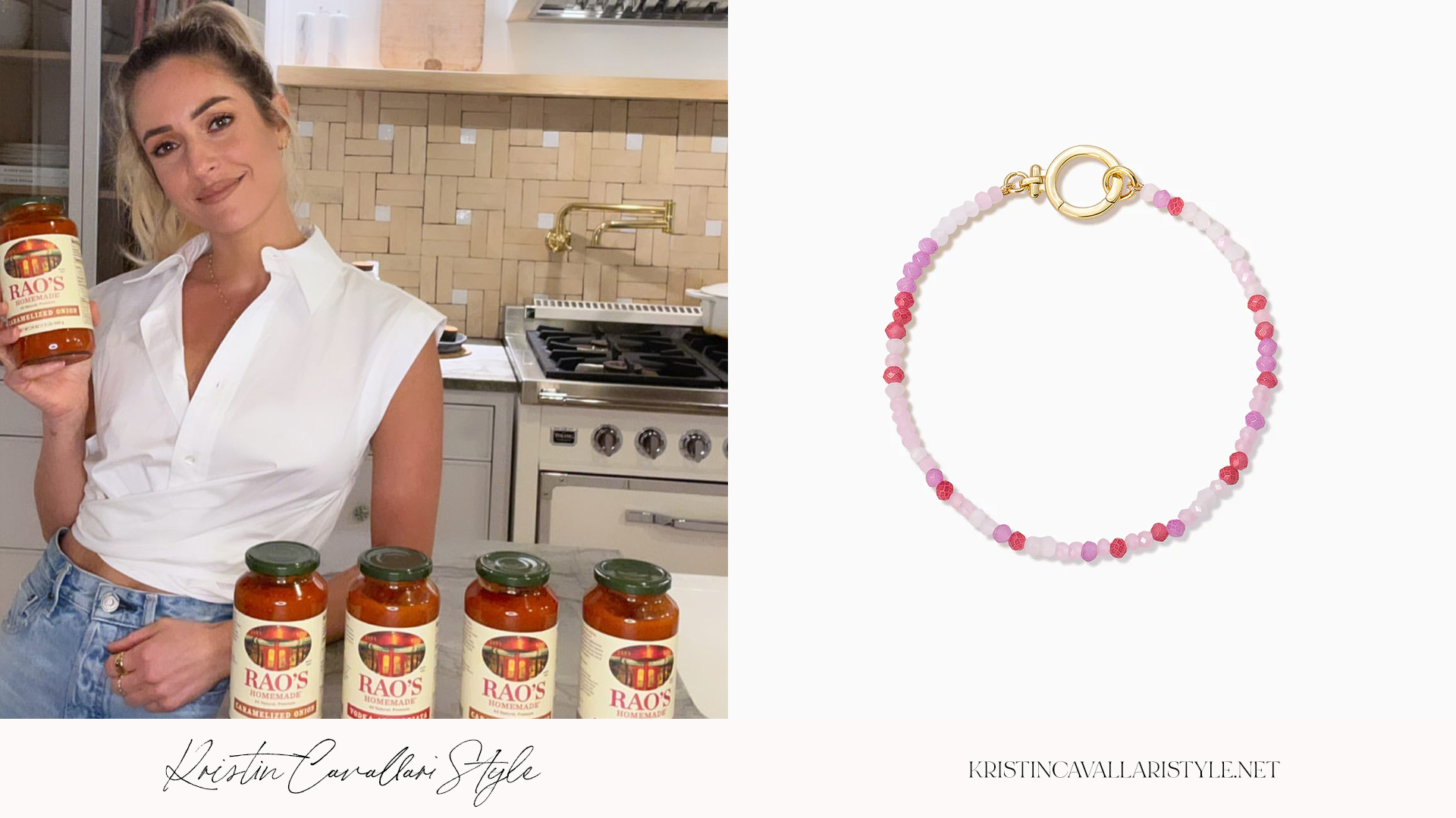 Kristin Cavallari Style - Uncommon James 'Coastal' Bracelet in Pink/White on Kristin Cavallari