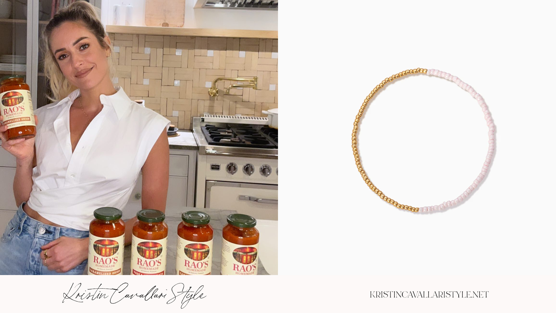 Kristin Cavallari Style - Uncommon James 'Flipside' Beaded Bracelet in Pink/White on Kristin Cavallari