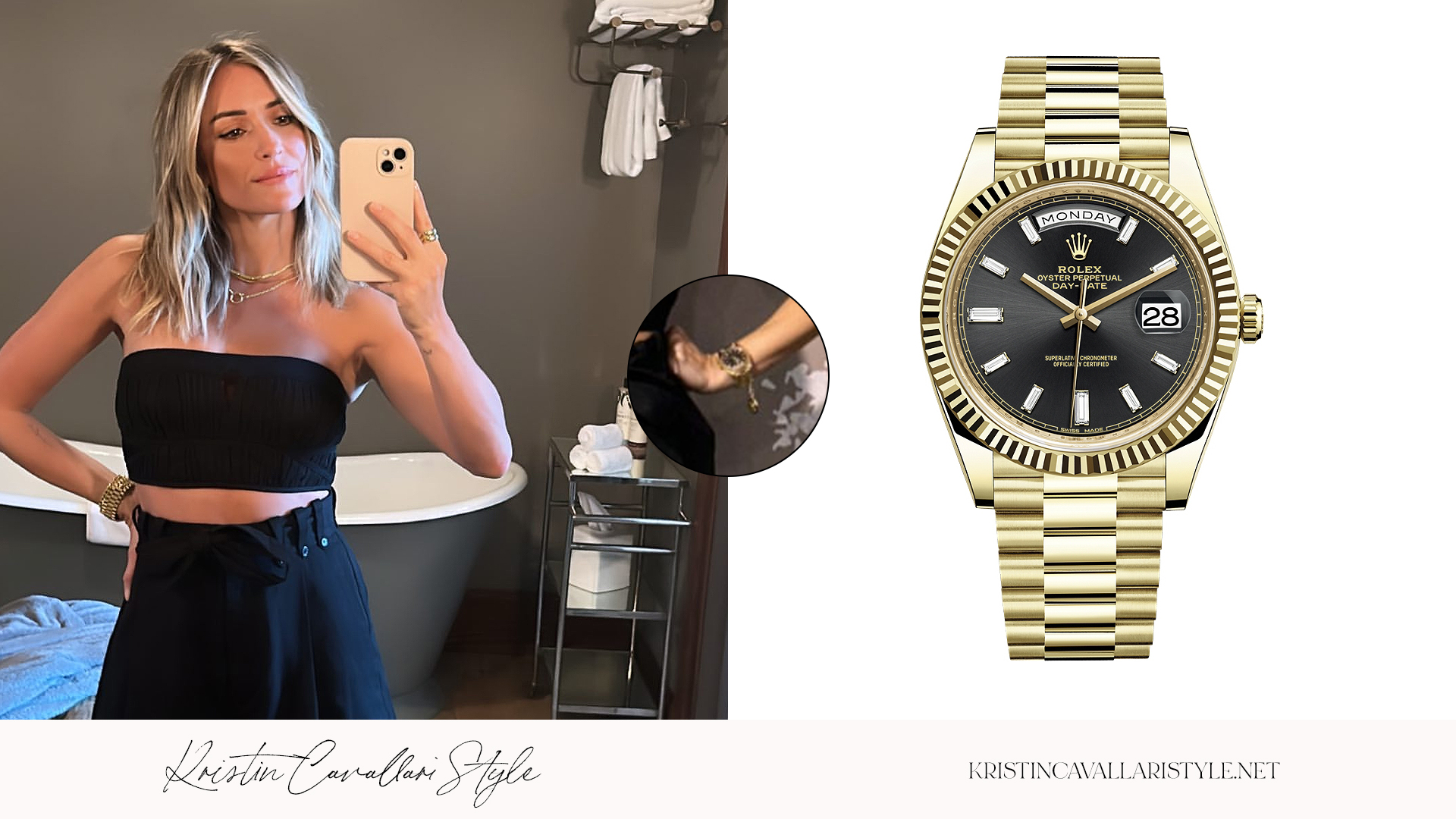 Kristin Cavallari Style - Rolex Day-Date Oyster 40 Watch on Kristin Cavallari