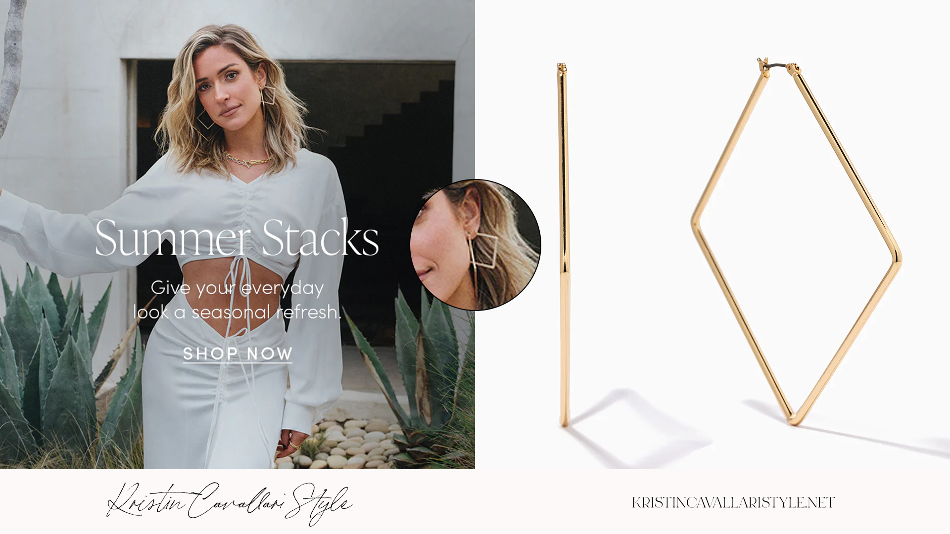 Kristin Cavallari Style - Uncommon James ‘Girl Boss’ Earrings in Gold on Kristin Cavallari