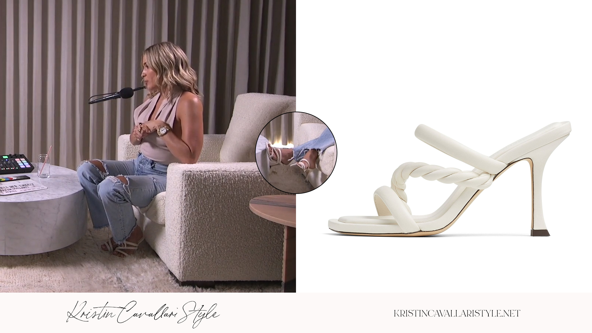 Kristin Cavallari Style - Jimmy Choo 'Diosa' 90 Leather Sandals in White on Kristin Cavallari