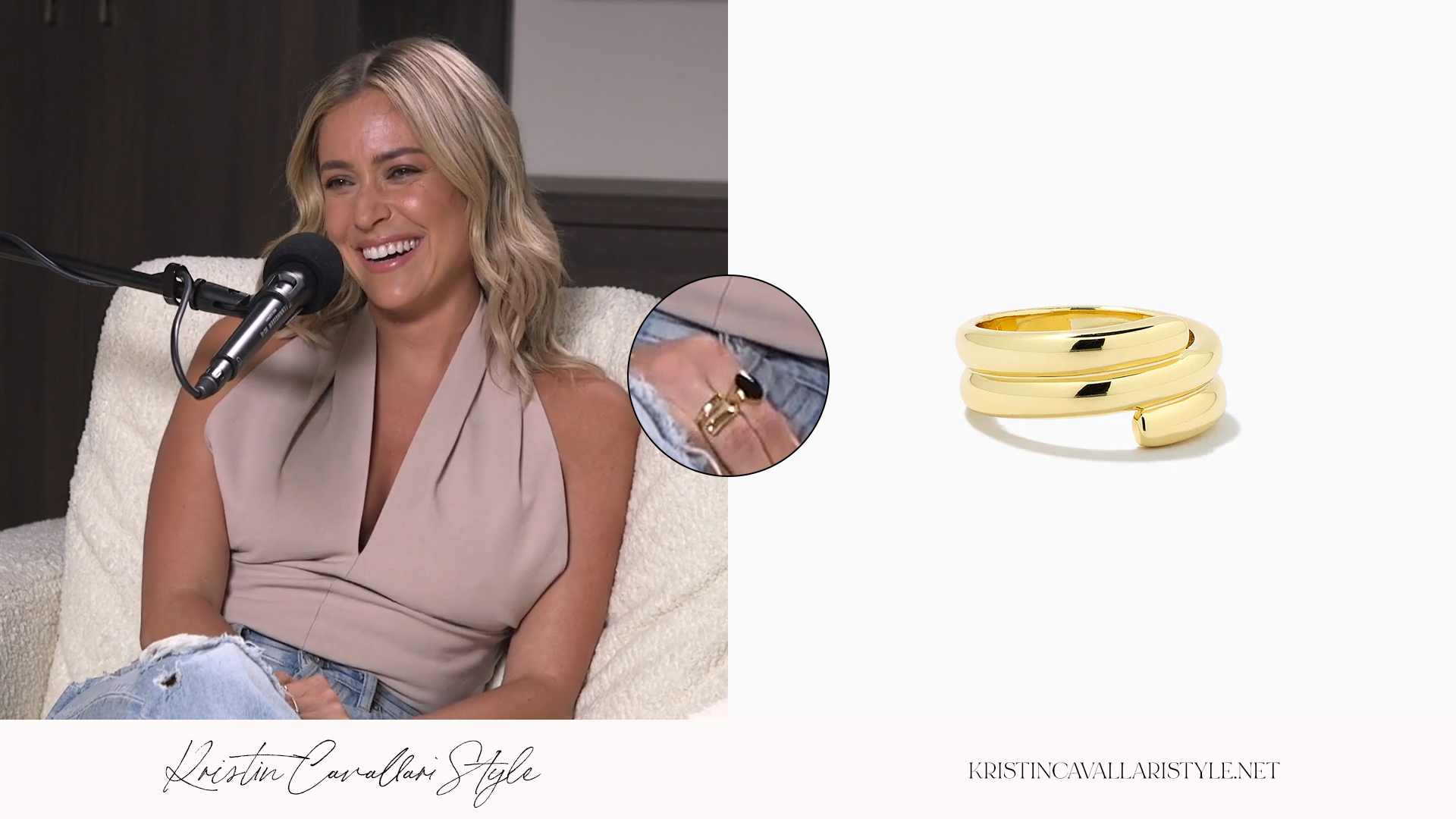 Kristin Cavallari Style - Uncommon James 'Wrap' Ring in Gold on Kristin Cavallari