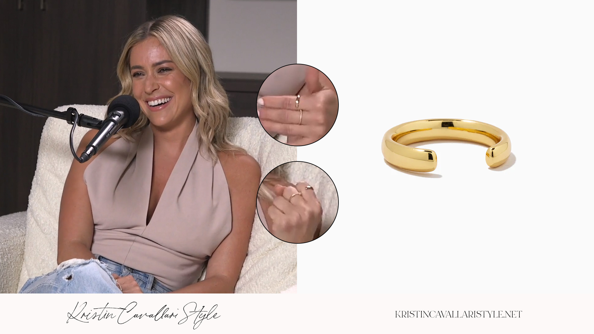 Kristin Cavallari Style - Uncommon James ‘Break’ Ring in Gold on Kristin Cavallari
