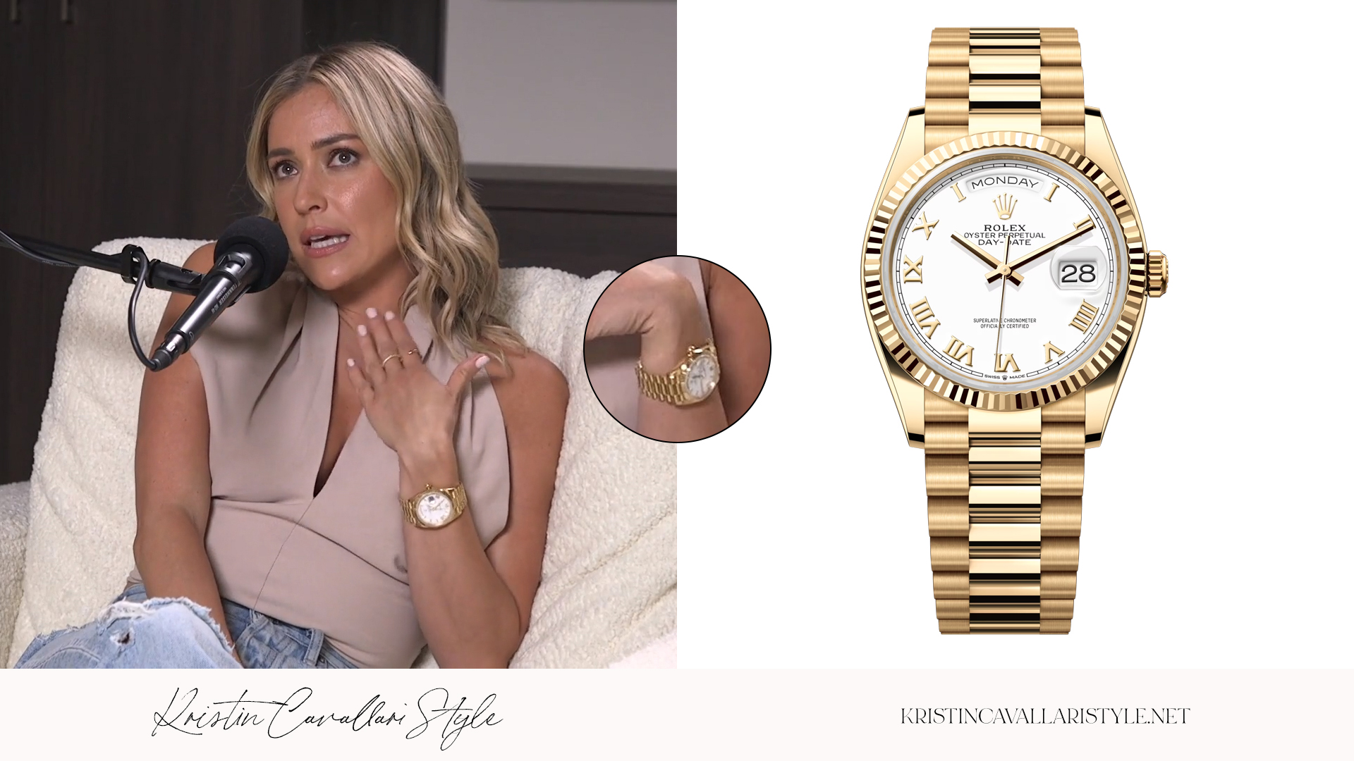 Kristin Cavallari Style - Rolex Day-Date 36 Oyster Watch on Kristin Cavallari