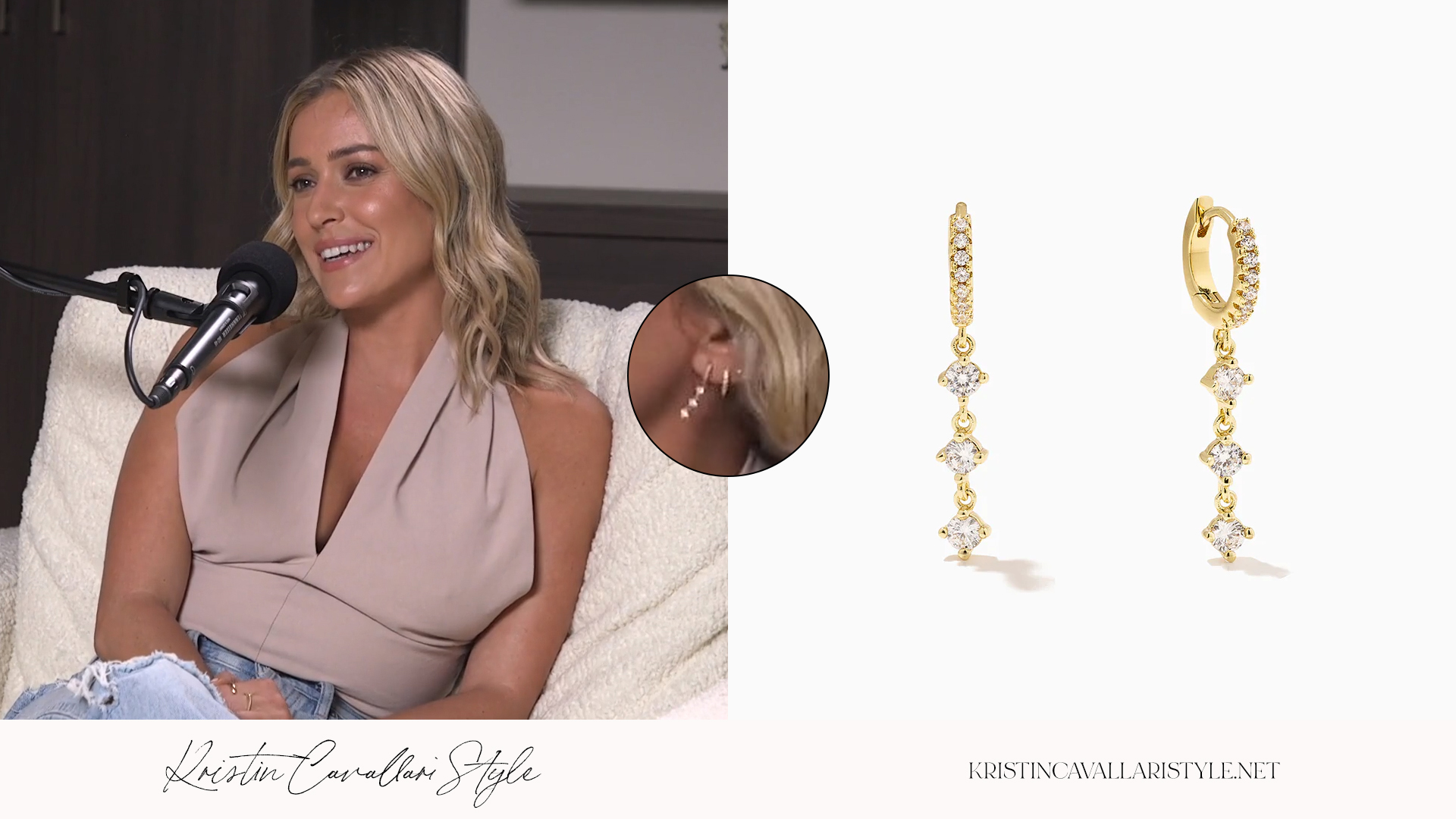 Kristin Cavallari Style - Uncommon James 'Charmed' Huggies in Gold on Kristin Cavallari