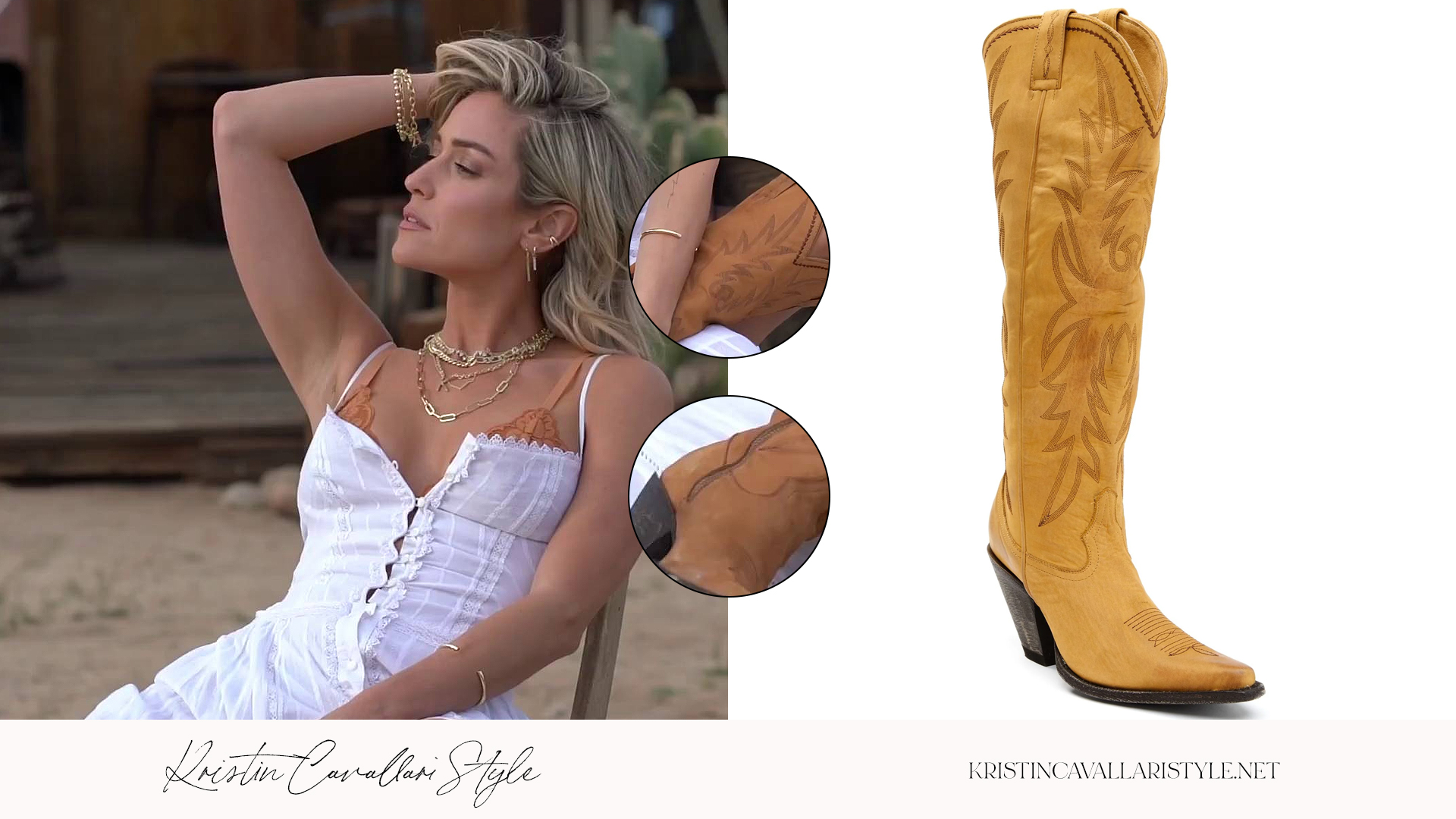 Kristin Cavallari Style - Idyllwind ‘Gwenie’ Western Boot in Tan on Kristin Cavallari