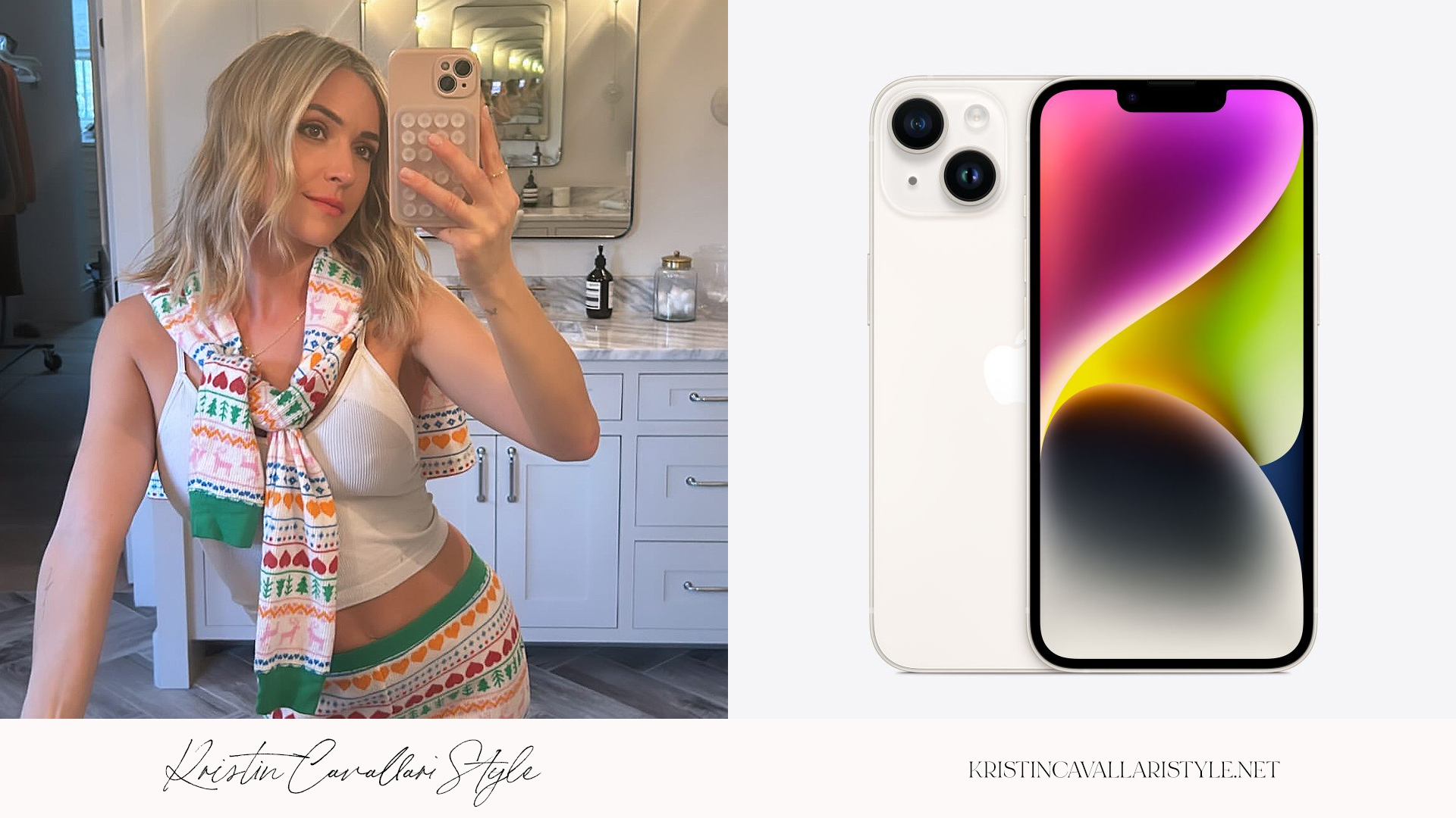 Kristin Cavallari Style - Apple iPhone 14 in Starlight on Kristin Cavallari