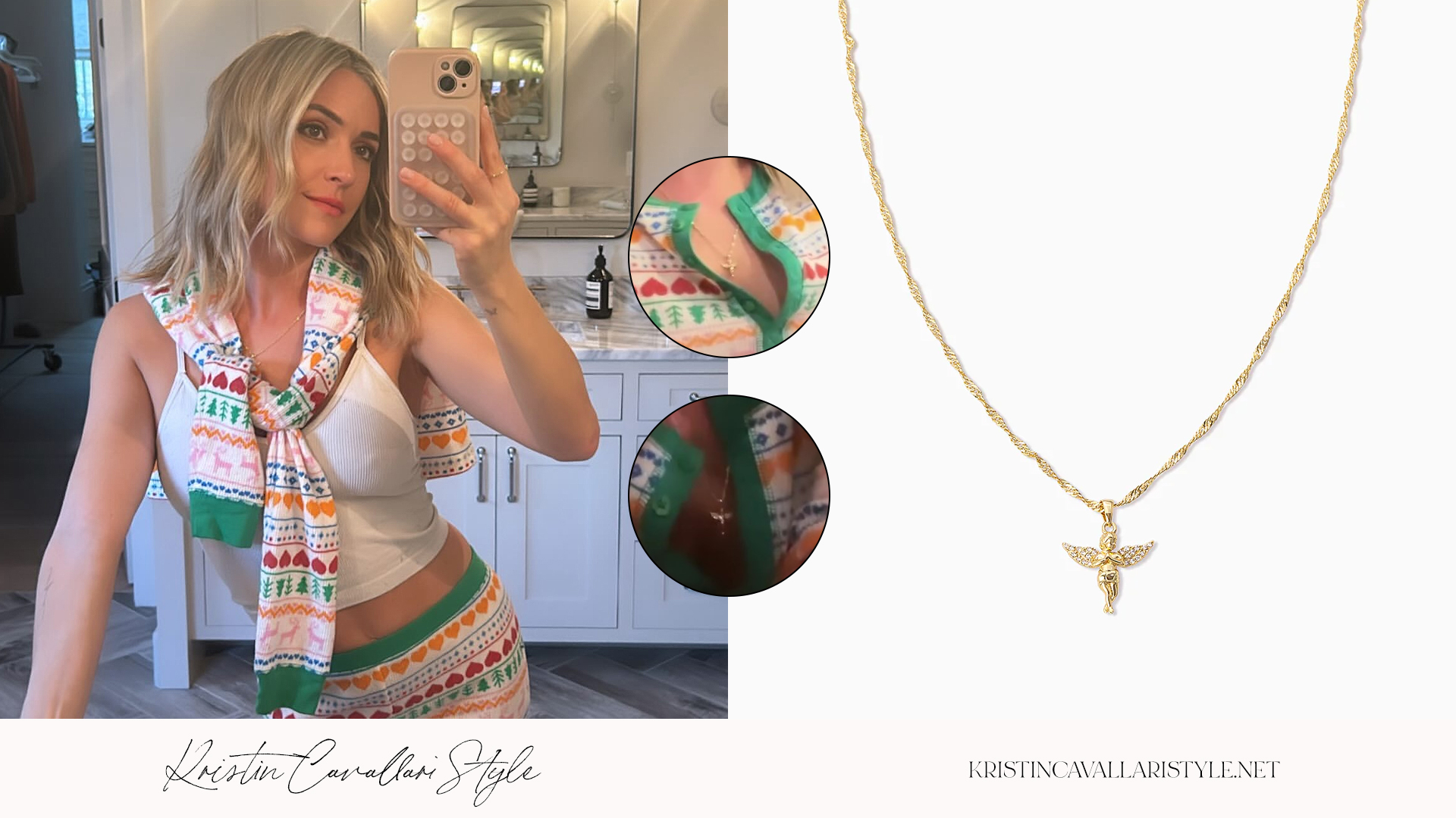 Kristin Cavallari Style - Uncommon James 'Angel on Earth' Pendant Necklace in Gold on Kristin Cavallari