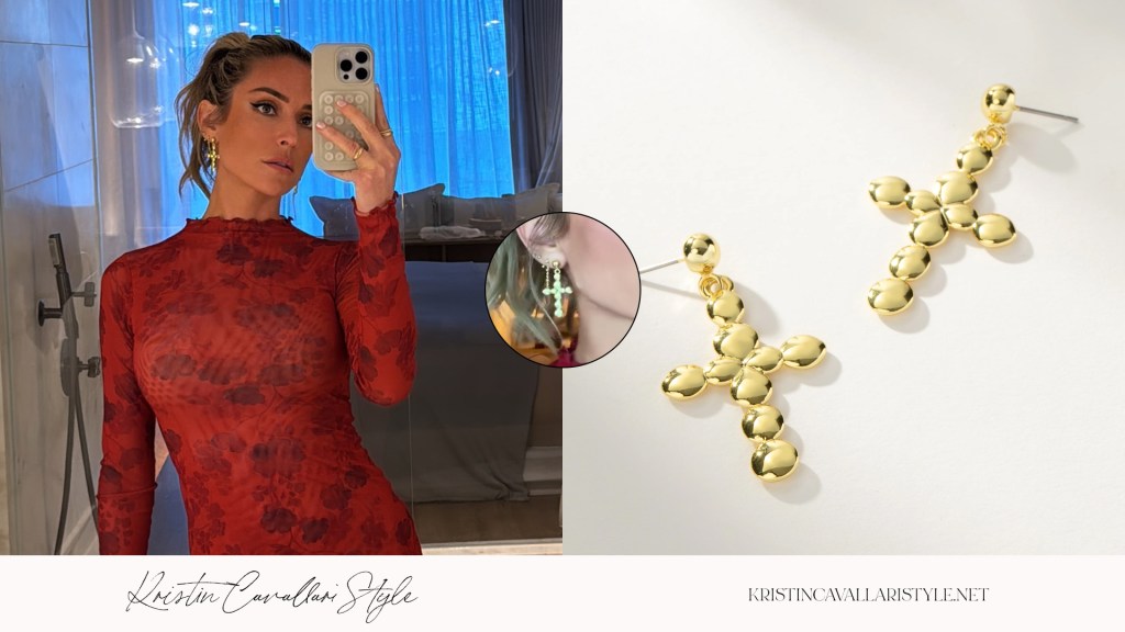 Kristin Cavallari Style - Uncommon James Bubble Cross Earrings on Kristin Cavallari