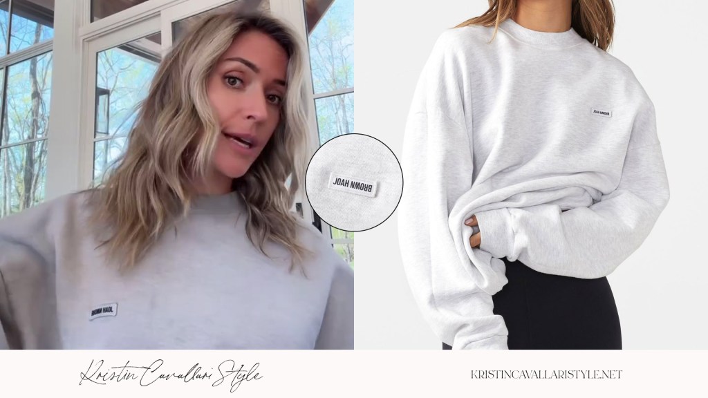 Kristin Cavallari Style - Joah Brown Classic Crew Pullover in Pearl Grey on Kristin Cavallari