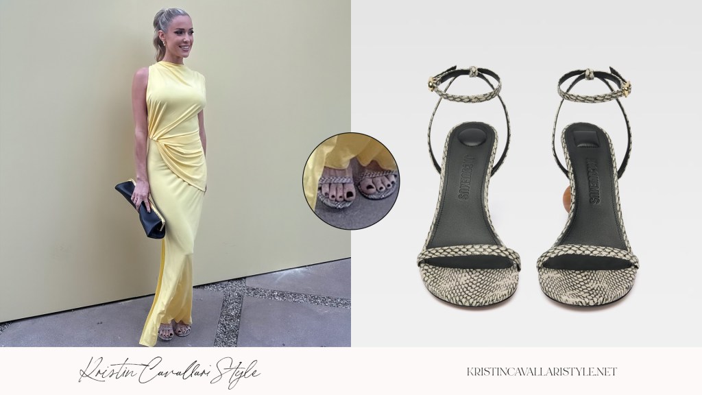 Kristin Cavallari Style - Jacquemus Bisou Geometric Heel Sandals in Beige on Kristin Cavallari